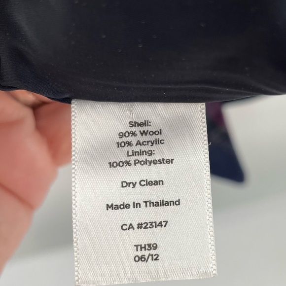 Talbots Vintage Wool Bias Plaid Shawl Collar Button Up Lined Pockets Jacket - Picture 6 of 11